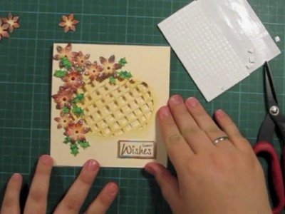 How to make a window lattice card with poinsettia flowers - christmas card