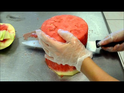 How to Make Watermelon Cake with whipped cream icing and fresh fruits