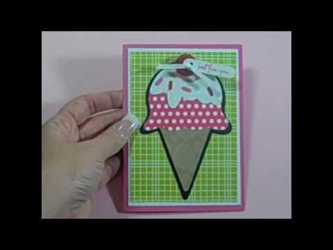 Ice Cream Cone Card Using Cricut Sweet Treats!.m4v