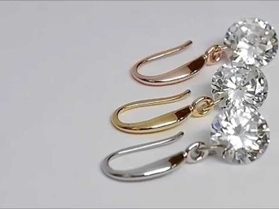 Naked Swarovski Drill Earrings in Yellow Gold, Rose Gold, or Sterling Silver