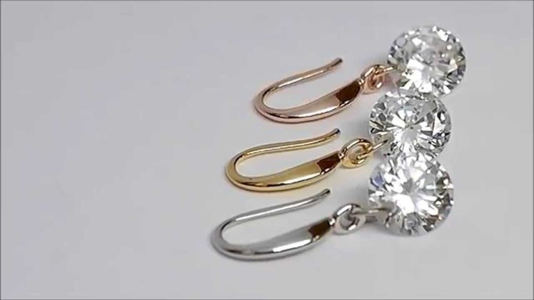 Naked Swarovski Drill Earrings in Yellow Gold, Rose Gold, or Sterling Silver