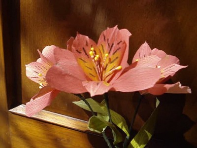 Paper Flower - Alstroemeria. Peruvian Lily. Lily of the Incas
