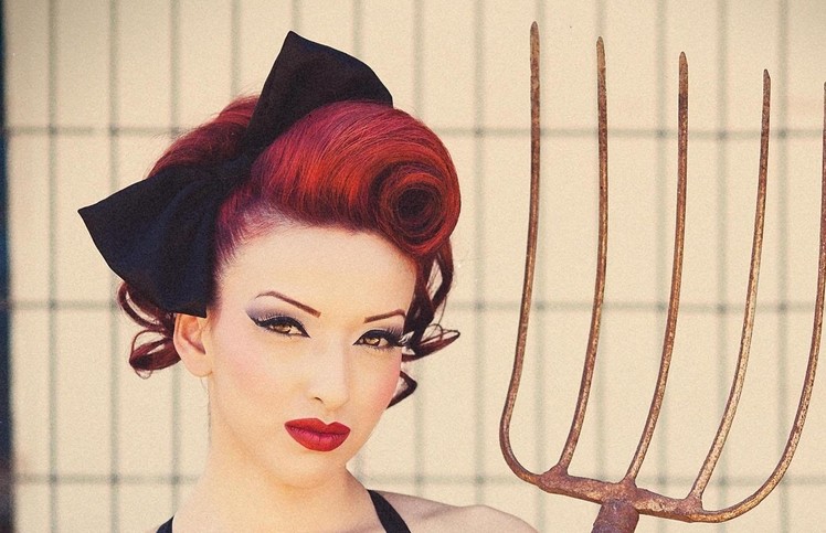 Pinup Swirl Vintage Inspired Hairstyle