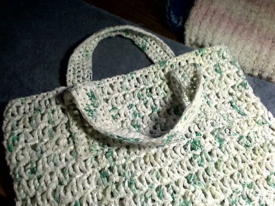 Plarn grocery bag - right handed