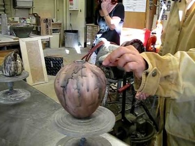 Prof. Linda Siska - How to apply horse hair to a ceramic pot.