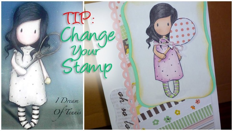 TIP: "Stamp Surgery" Tutorial Gorjuss Girls - I Dream of Tennis - Change the way you use your Stamps