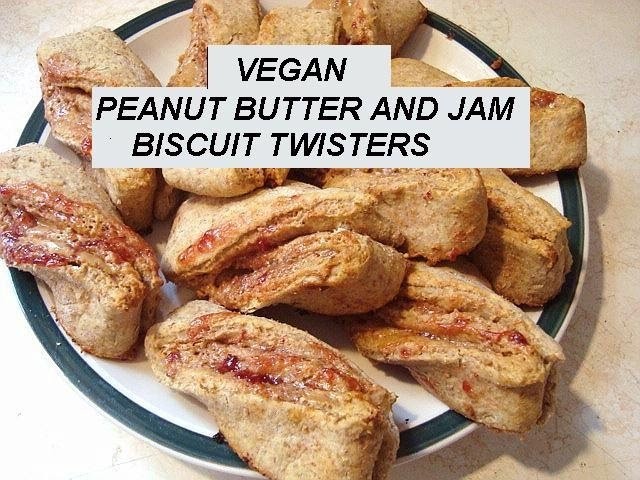VEGAN Peanut Butter AND JAM BISCUIT TWISTERS recipe