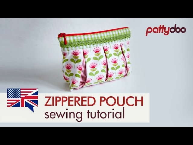 Zippered pouch sewing video tutorial by pattydoo
