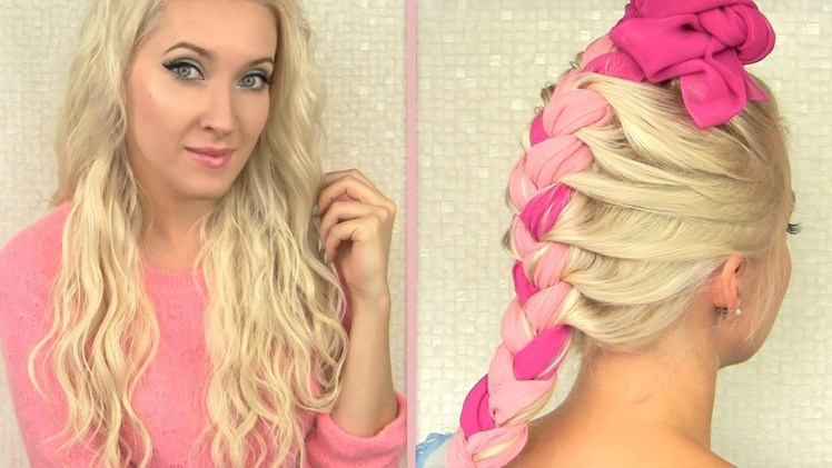 Beach waves overnight How to curl your hair without heat with clip-in extensions and a scarf braid