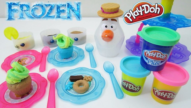 Disney Frozen Olaf's Summer Tea Playset with Play-Doh Cupcake Tower Desserts!