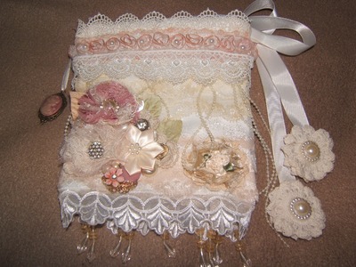 Homemade Bridal Gift. A shabby chic lace sachet bag. 6-26-14