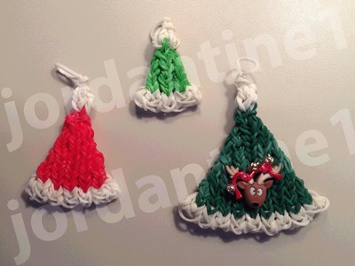 How To Make A Rainbow Loom Christmas Santa Hat Charm - Part 1