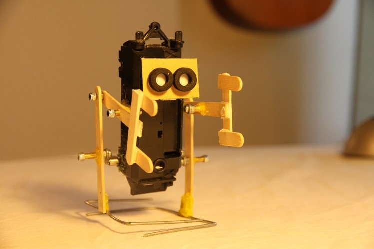 How to make a walking robot with moving arms #1 Ice cream stick biped