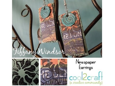 How to Make Stamped Newspaper Earrings by Tiffany Windsor