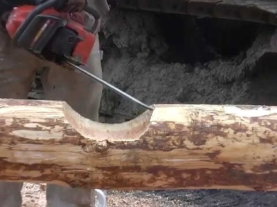 How to Notch a Log for Building a Log Home or Log Cabin Saddle Scribe Style 346xp