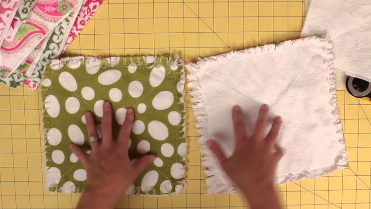 How to prep and cut squares for a rag quilt