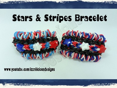 Rainbow Loom - Stars and Stripes Bracelet - 4th July.Independence Day - Gomitas