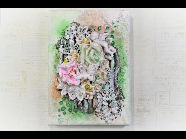 ♬ Shimmerz Mixed Media Altered Canvas (Start to Finish Tutorial)