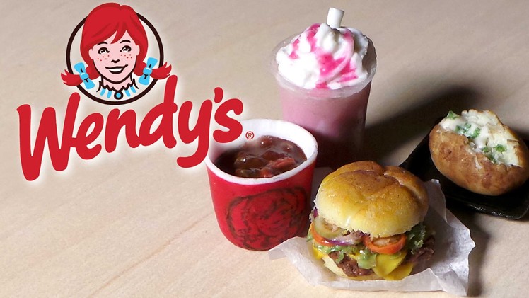 Wendy's Inspired Miniatures; Burger, Shake, Chili & Potato - Polymer Clay Tutorial
