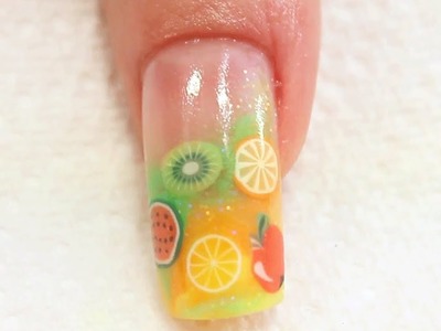 Fruit Sliced Nail Art Canes Embedded into Acrylic Tutorial Video by Naio Nails