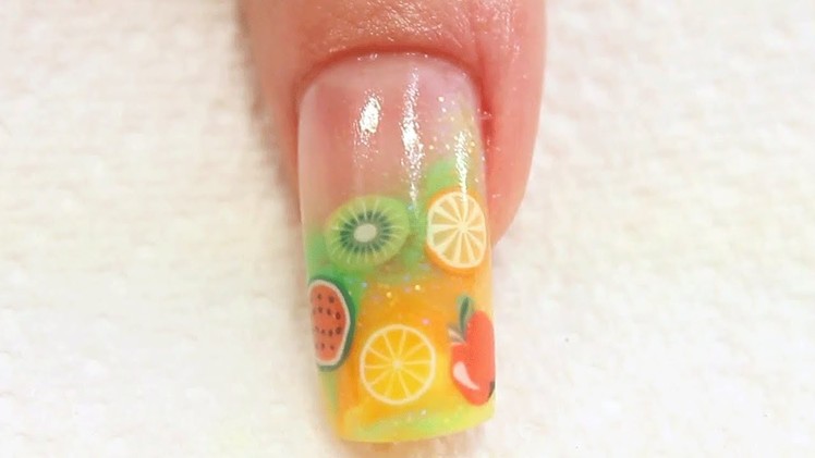 Fruit Sliced Nail Art Canes Embedded into Acrylic Tutorial Video by Naio Nails