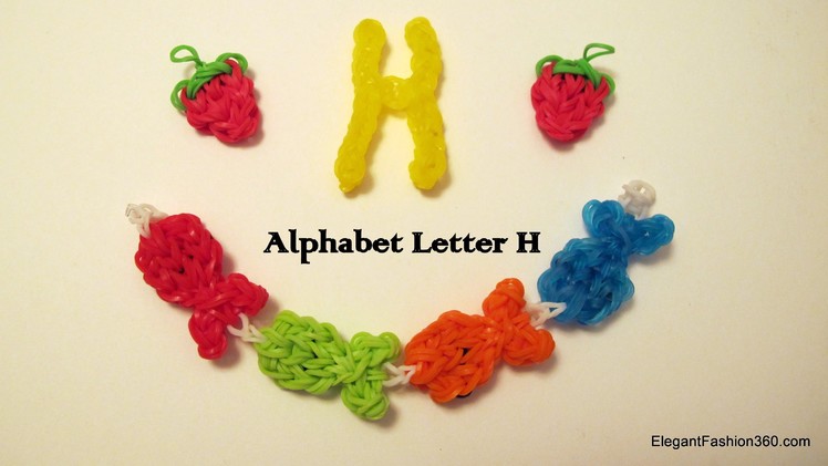 How to make alphabet letter H charm on rainbow loom
