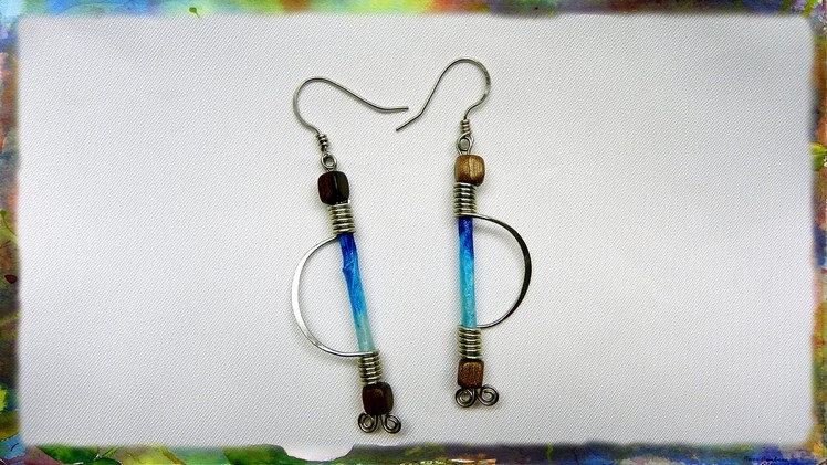 How to Make Silver Wire Earrings, Arc with Rice Paper Cylinder