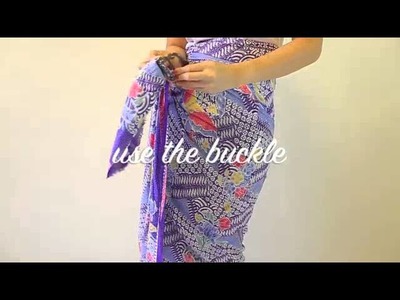 How to wear Peranakan sarong rayon with buckle