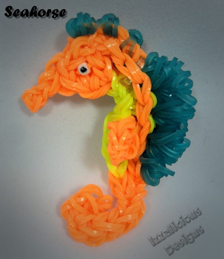 Rainbow Loom Seahorse Animal Figure.Charm Tutorial