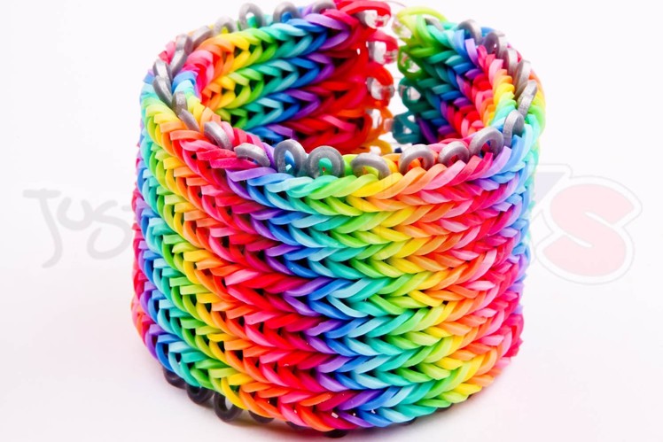 Alpha Loom - Seven 7 row Fishtail Rainbow Loom Bracelet
