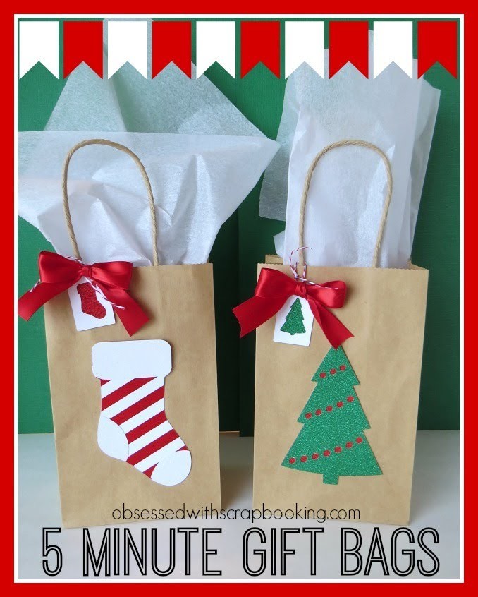 CTMH Close to My Heart Art Philosophy 5 Minute Holiday Christmas Gift Bags