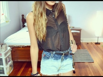 DIY: Bleached and Destroyed High-Waisted Shorts
