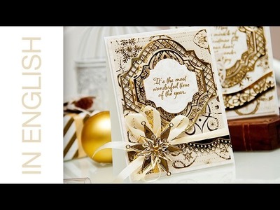 Elegant Holiday Card using Spellbinders dies and First Edition Papers. Card a Month #15