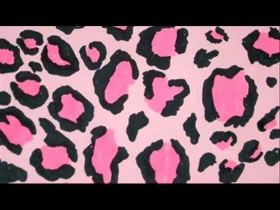 How To Make Leopard Pattern -  Pink and Black Leopard Print  For Wall, Nails, Make-up etc