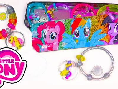 My Little Pony Case Tin Charmlings and Bracelet MLP Squishy Pops Jewelry Toy Holder Unboxing