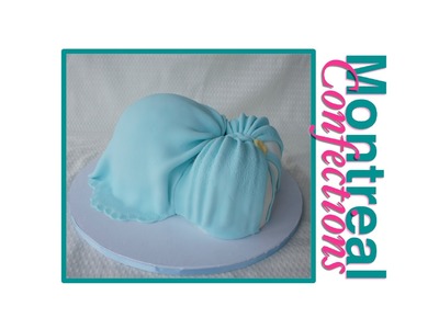 Pregnant Belly Baby Shower Cake - How to decorate
