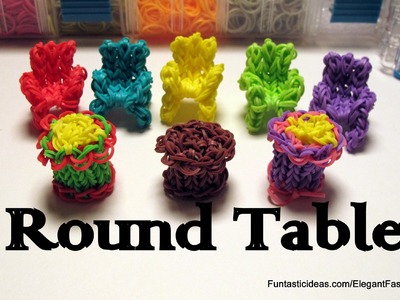 Rainbow Loom 3D Round Table Charm - How to - Home Series