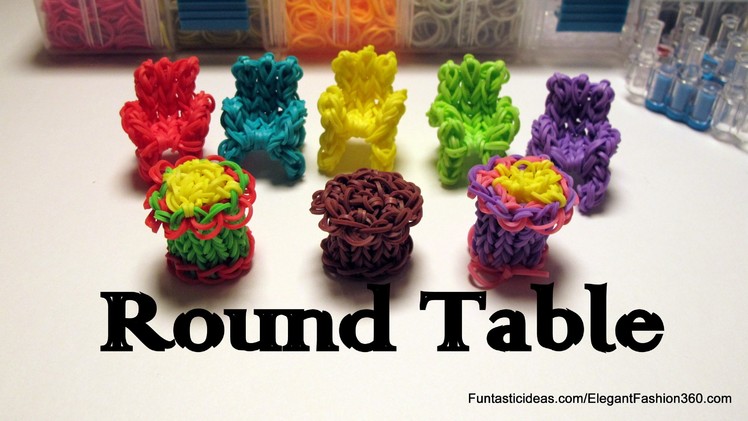 Rainbow Loom 3D Round Table Charm - How to - Home Series