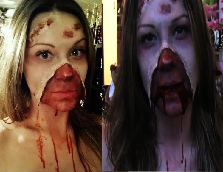 Ripped Open Face- Special Effects Halloween Tutorial 2013