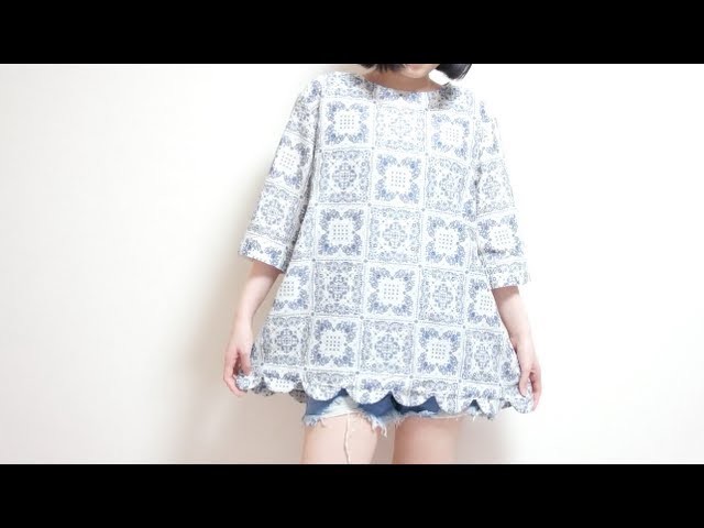 Sewing + Refashion Dress to Scallop Hem Tunic