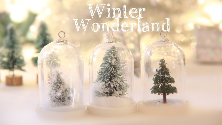 Winter Wonderland - How To Make a Water Less Snow Globe Ornament - Miniature Trees