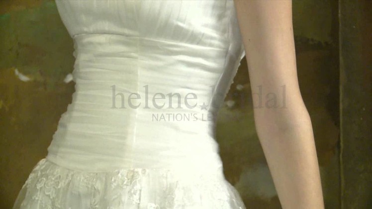 A-Line Princess Strapless Satin Tulle Wedding Dress - Style WD6223 - HeleneBridal.com