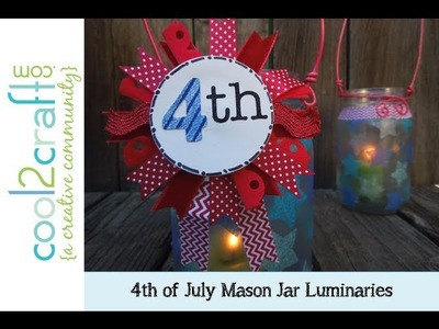 Aleene's Mason Jar Luminaries with Ribbon Medallion by Tiffany Windsor