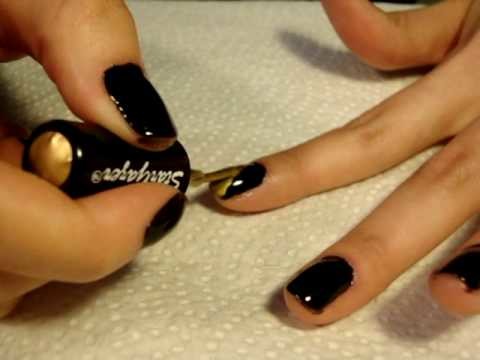 Black and Gold Woven Nail Tutorial