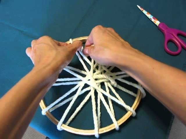Circle Loom Weaving on an Embroidery Hoop
