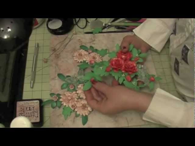 Handmade Paper flower spray for layout