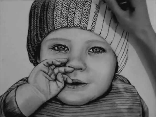 How to Draw a Baby with Charcoal