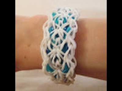 Rainbow Loom- How to make a Graceful Lace Bracelet (Variation of the Triple Link Chain)