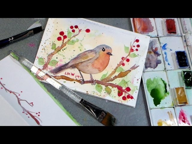 Robin watercolor tutorial