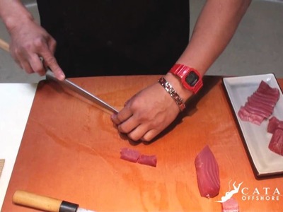 Sushi Tutorial: How to cut and prepare Fresh Yellowfin Ahi Tuna (Maguro)